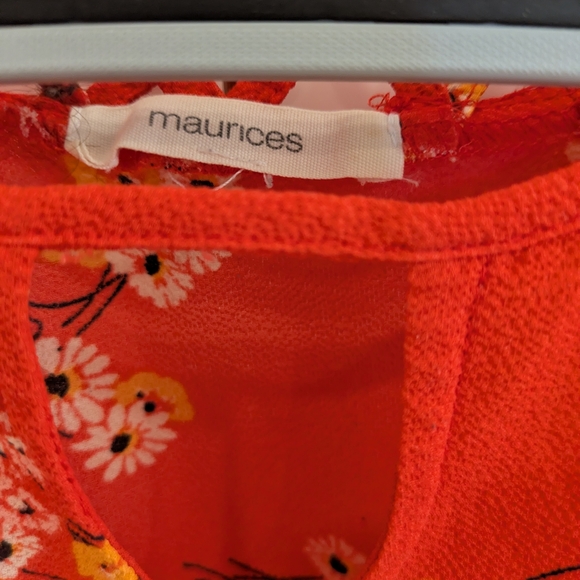 Maurices Red Floral Blouse – US XL - Picture 3 of 5